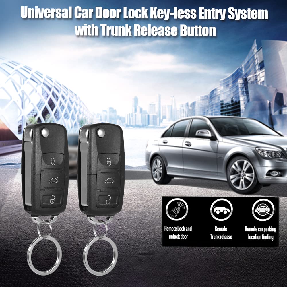 Shkalacar Verrouillage centralisé Universel de Voiture, Serrure de Porte de Voiture, Système d'entrée Central sans clé, Kit de Verrouillage avec télécommande, Contrôle du téléphone Portable