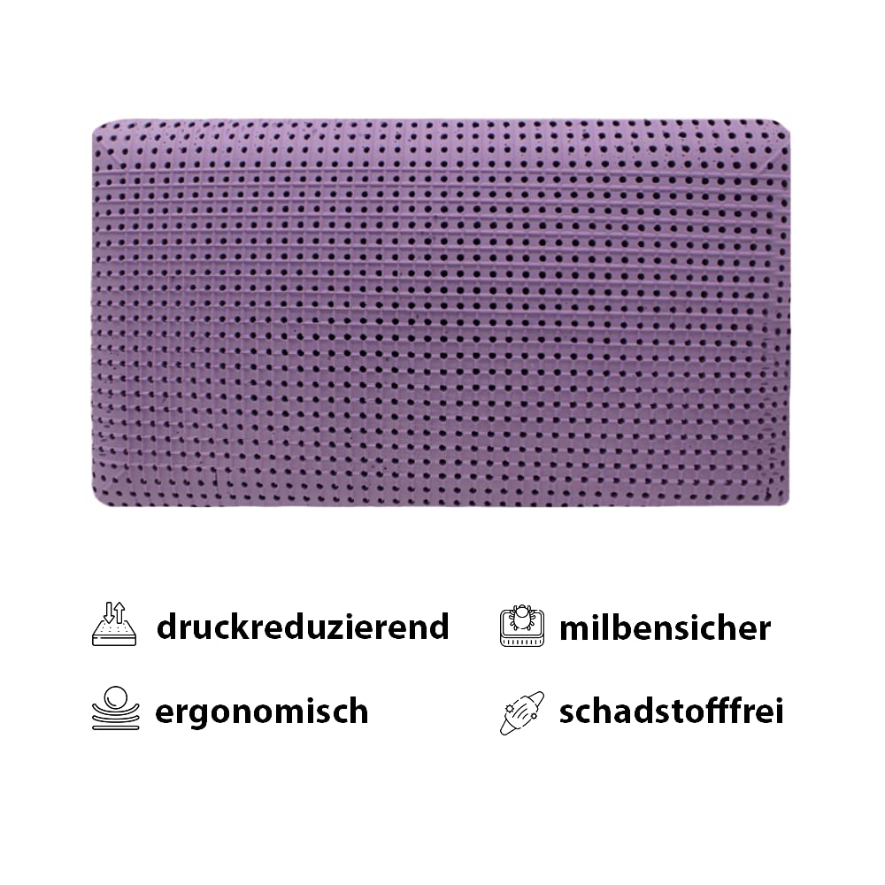 MAPE Duftkissen Nackenstützkissen viscoelastischer Thermo-Soft-Schaum Kissen mit 100% Baumwollbezug (Lavendel, 73 x 43 x 13,8 cm)
