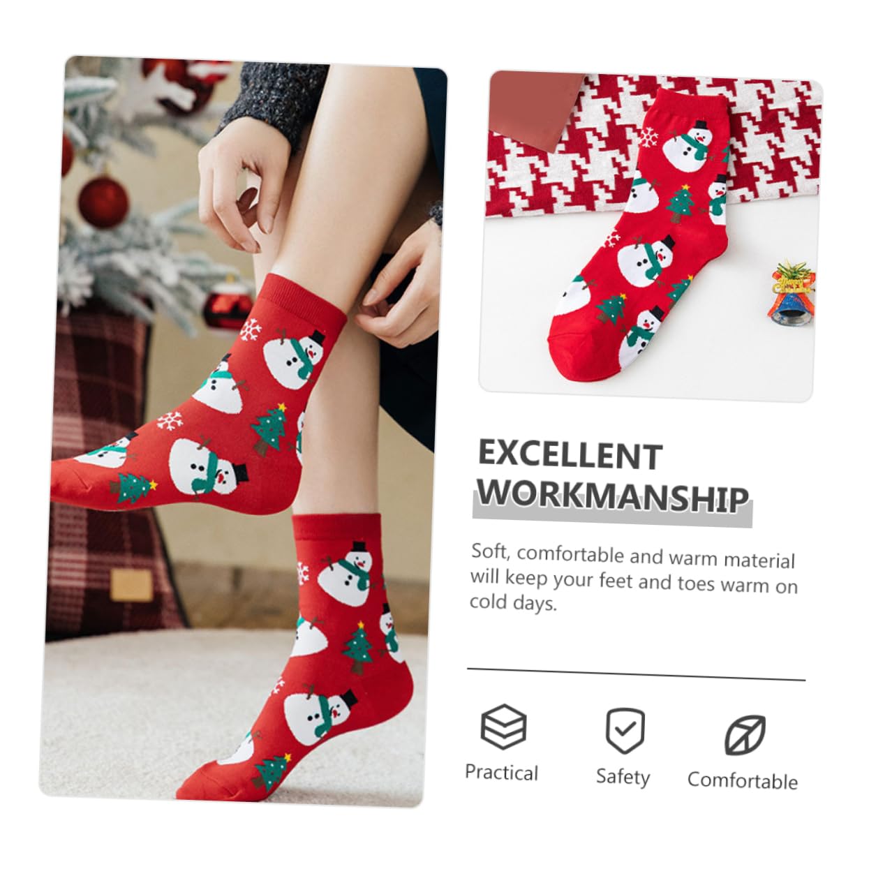 12 Paia Calzettoni Natalizi Invernali Fuzzy Colorati con Cartoon e Morbide per per Natale e