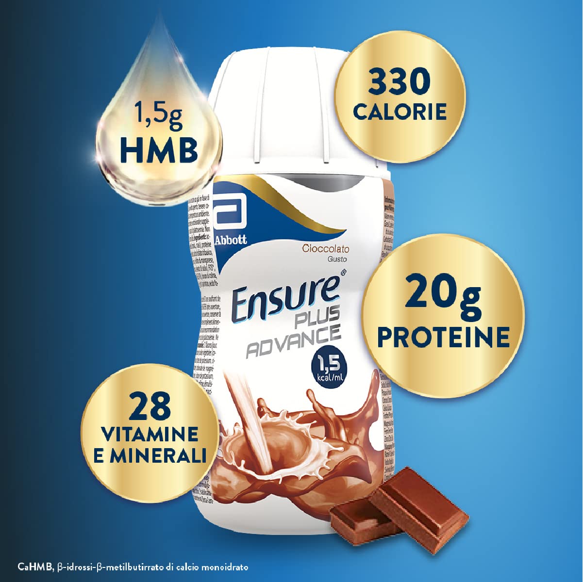Ensure Plus Advance Supplemento Nutrizionale Ipercalorico ed Iperproteico |Formato bevanda| Alimento a fini medici speciali con Vitamine e Minerali | Multipacco 8x220ml Gusto Cioccolato e Gusto Banana