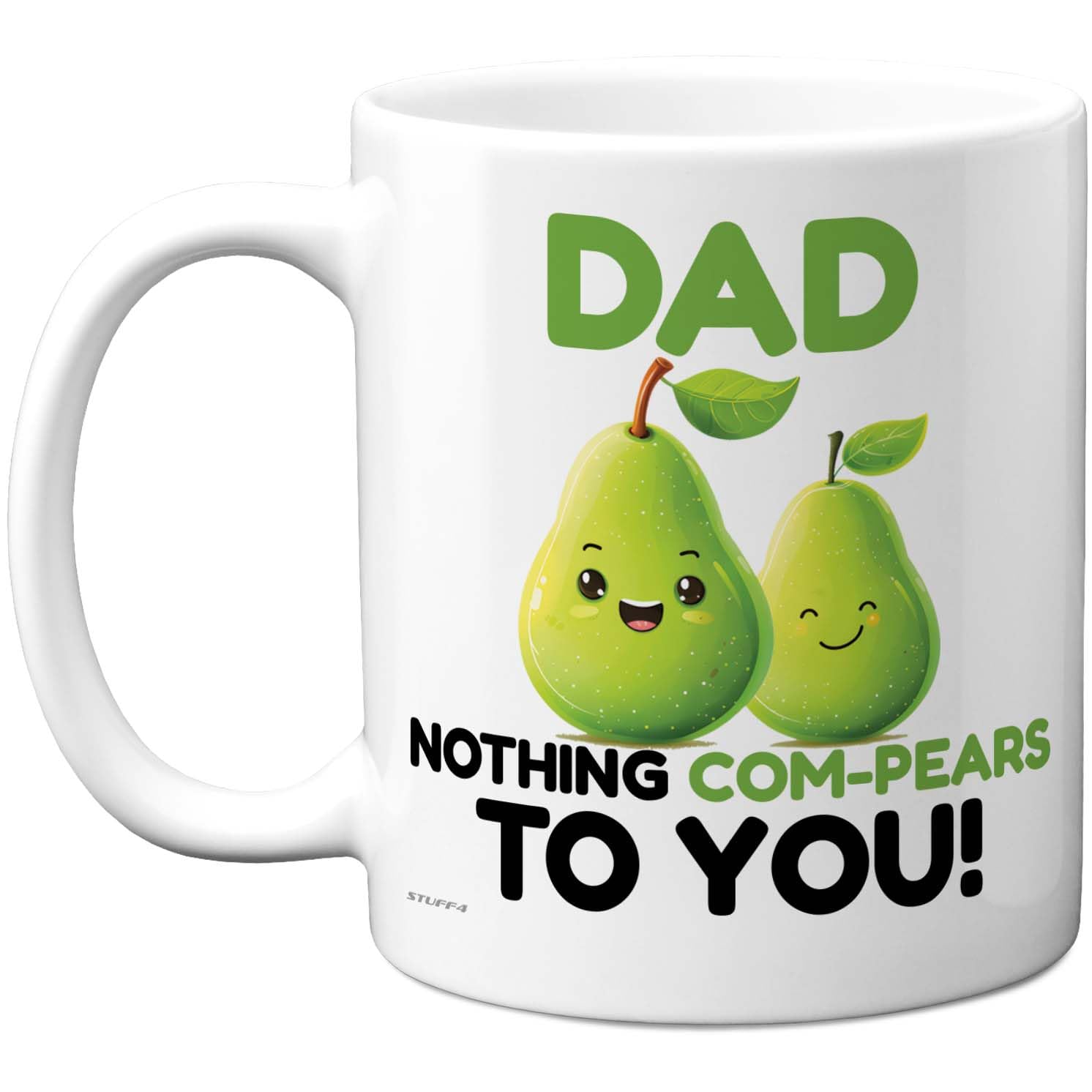 Stuff4 Funny Dad Mug - Cartoon Pears Pun Design - Light-Hearted Father's Day Humour - 11oz Ceramic Gloss Mug