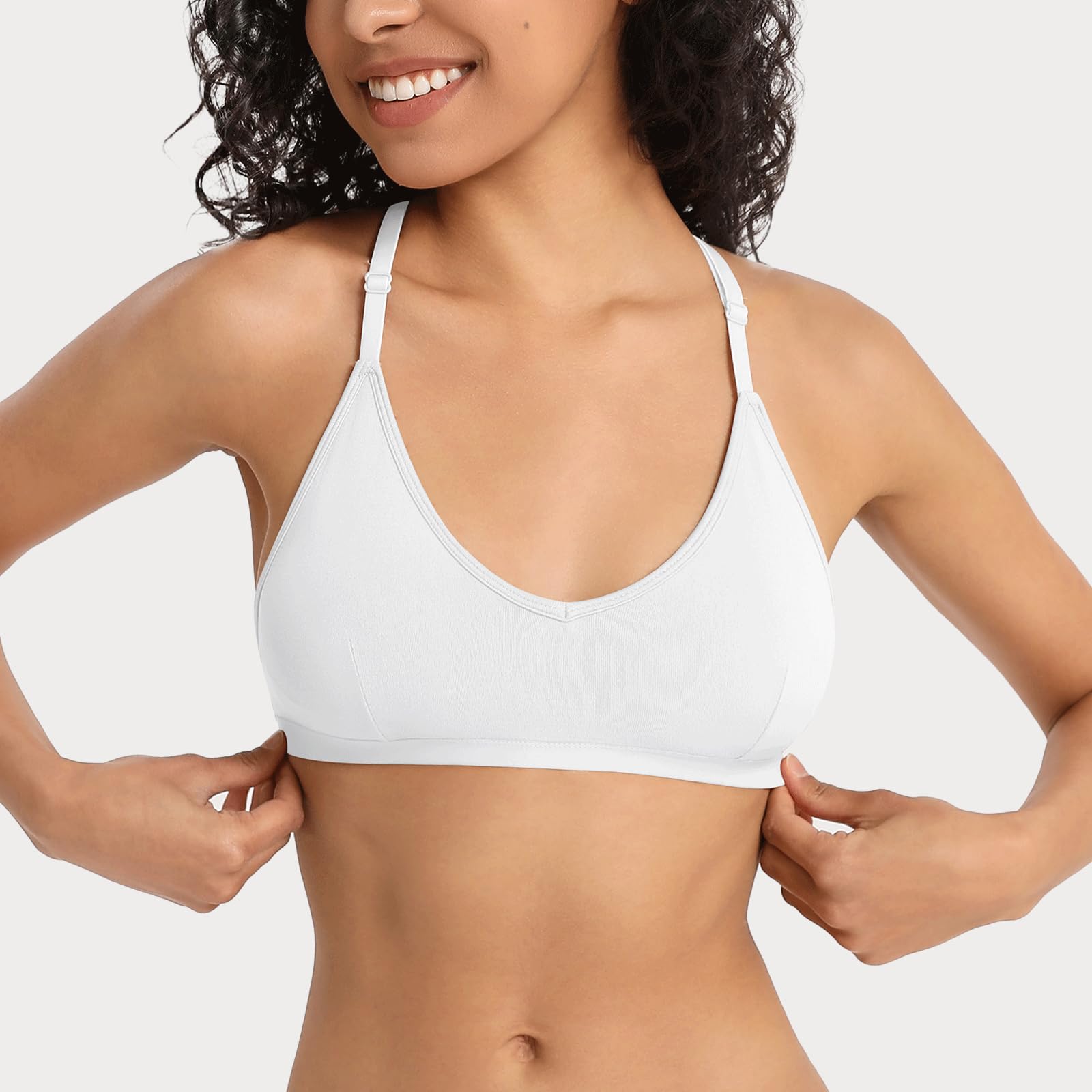 INIBUD Sujetadores deportivos para mujer, espalda cruzada, triangular, acolchado, espalda en Y, brasier sin costuras, sin aros, cuello en V, sin varillas