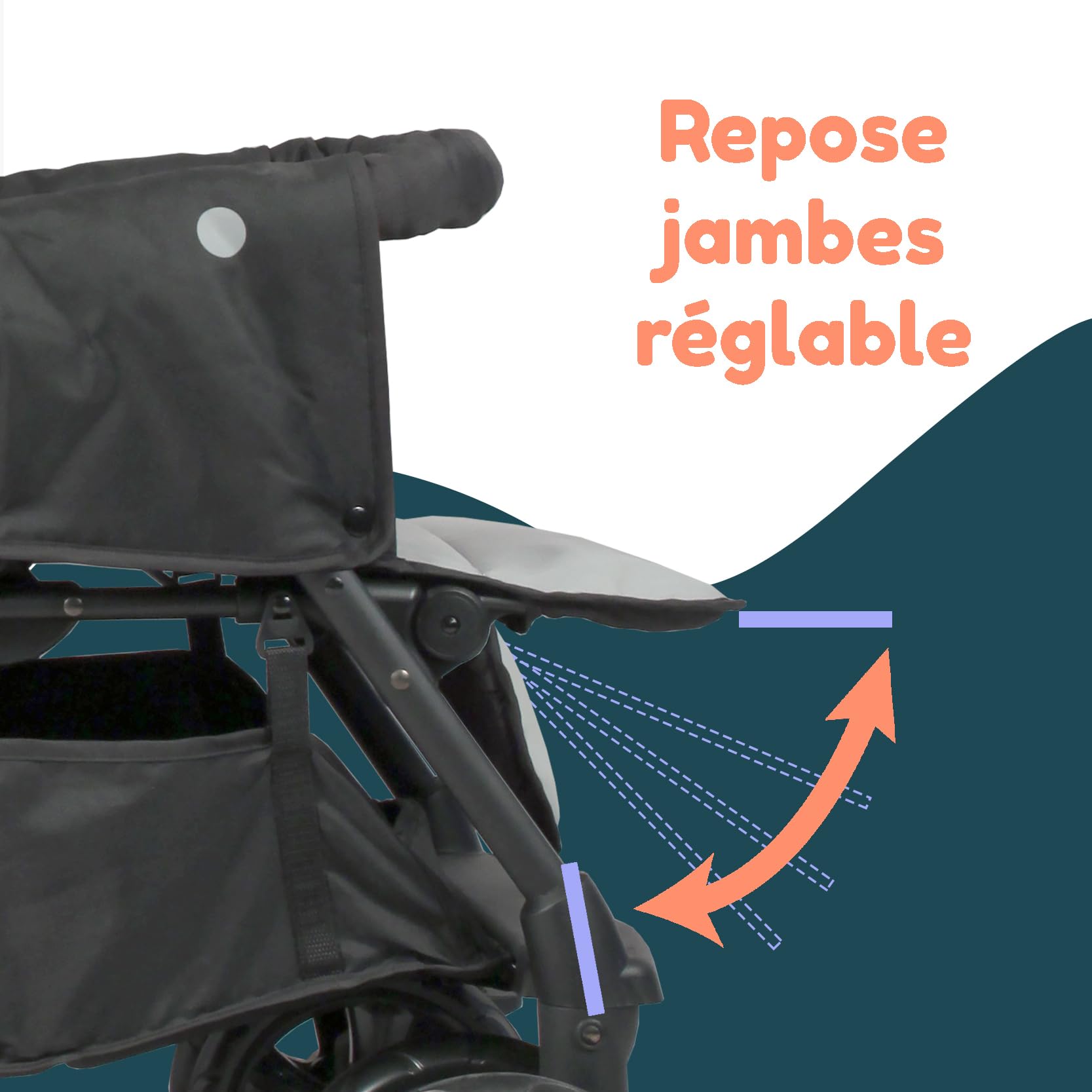 Passeggino gemellare doppio - BAMBISOL - Passeggino doppio combinato + Seggiolino auto I-size - 4 ruote - Nero