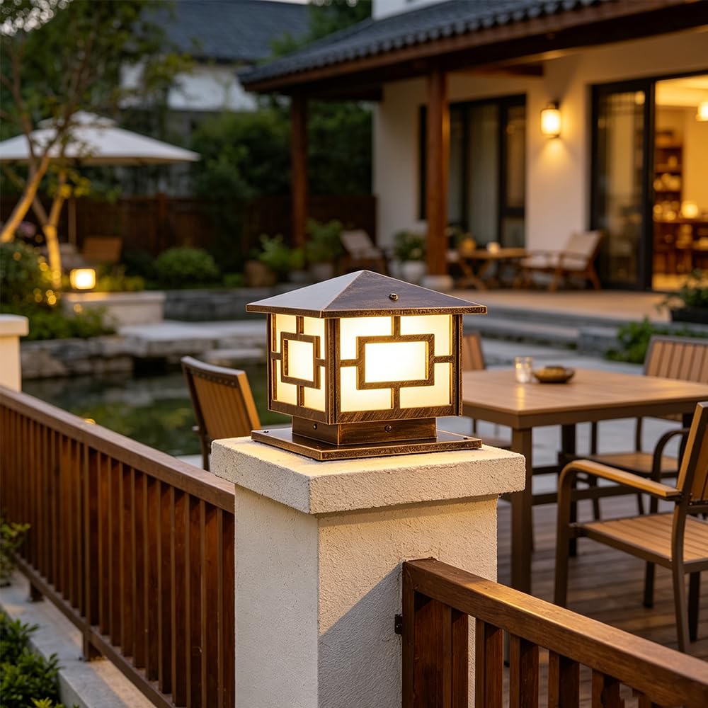 Sobremuro Jardín Exterior Cuadrado, E27 Apliques de Exterior Aluminio IP65 Impermeable, LED Lámpara de Sobremuro Exteriores metal Retro creativo, Patio Caminos porche césped Terraza