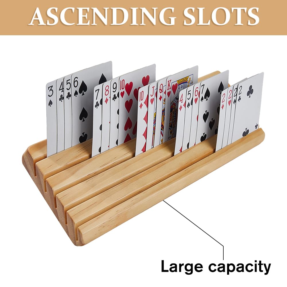 DICOSMETIC Wooden Card Holders for Playing Cards with Adjustable Stand Hands-Free Card Holder Playing Cards Deck Stand for Canasta Hand and Foot Bridge 30.5x12x8.5cm - Image 4