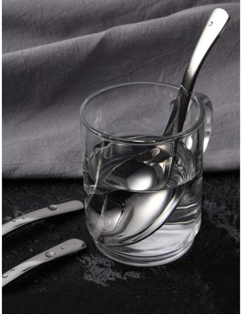 Scoop Food Grade Stainless Steel Soup Spoon Household Long Handle Spoon Heavy Mirror Polishing Service Spoon Suitable for Soup Dessert Noodles (Set of 8) Soup Spoon (Size : L)