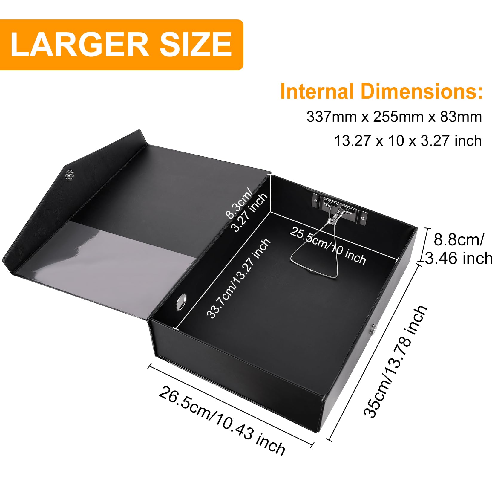 2 Scatole Archivio A4 Srvnpioy - Dorso 88 Mm, Con Serratura A Molla, Per Ufficio E Scuola, Nero - Foto 11