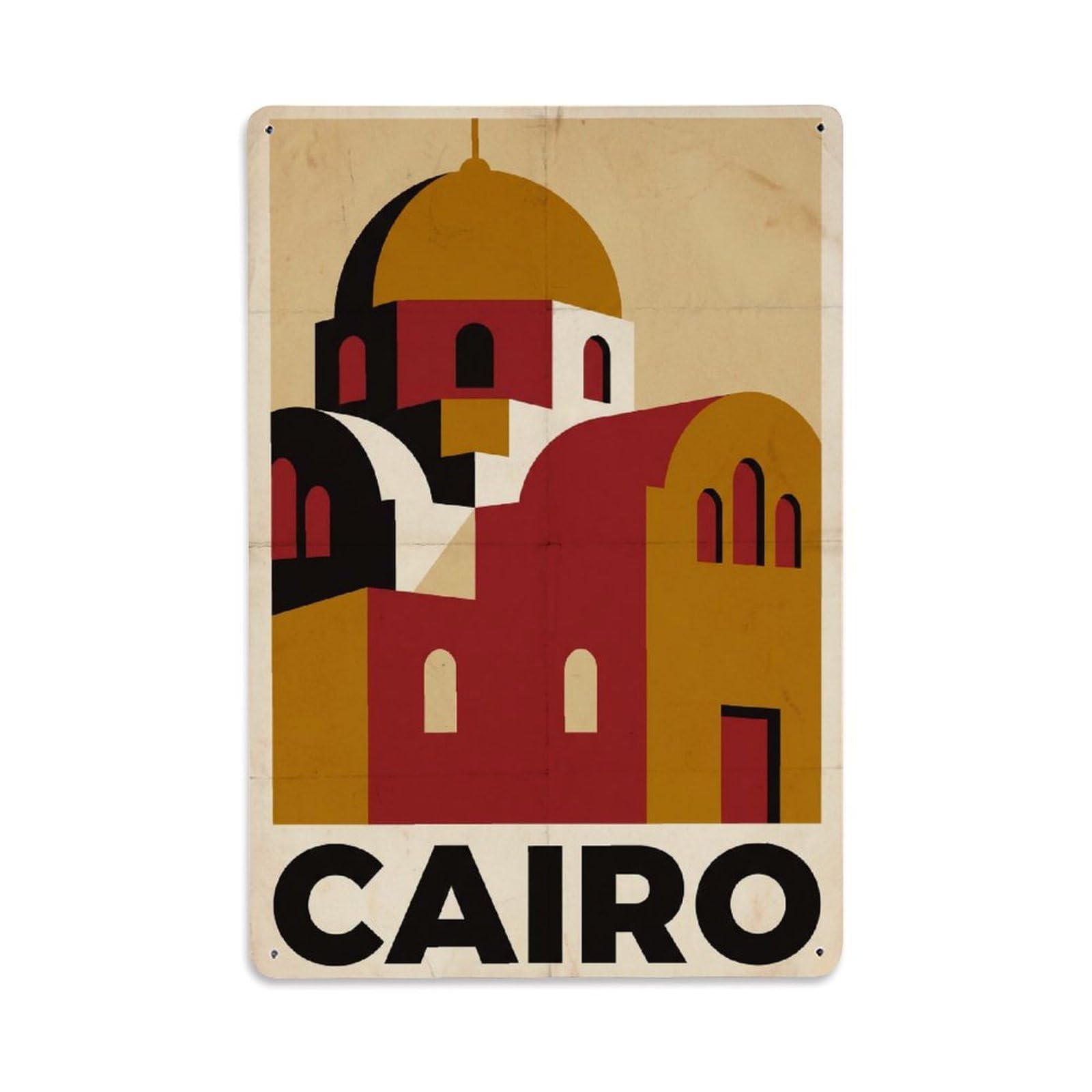Gead 8X12inch Style Vintage Travel Cairo Coptic Metal Tin Sign