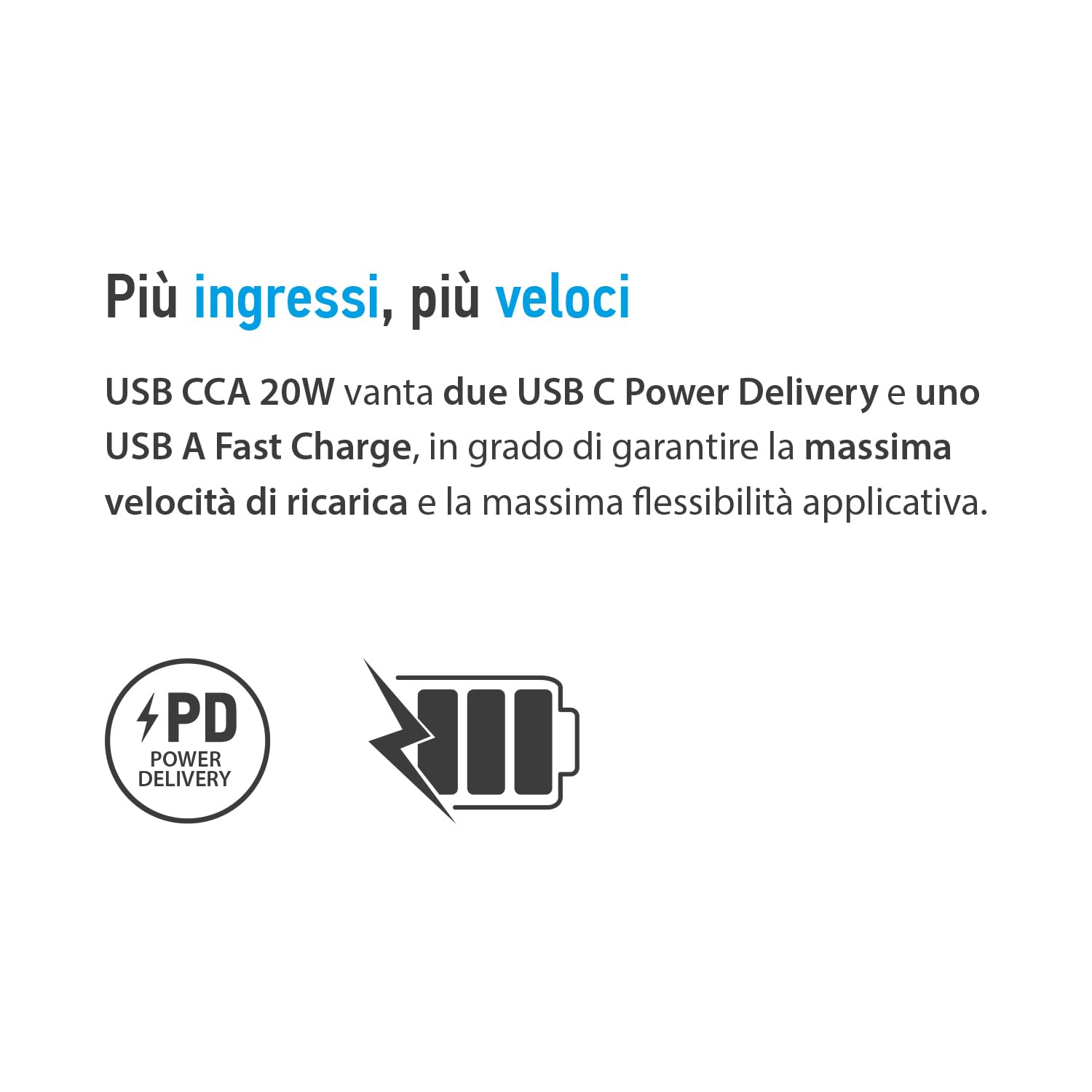 Alimentatore USB C 20W compatibile Vimar Plana Bianco 3 connettori Tipo C e A