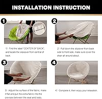 Vista 7 de PrinceDeco Funda redonda de terciopelo para silla Papasan (solo funda deslizante), funda de cojín para silla Papasan de alta elasticidad, protector