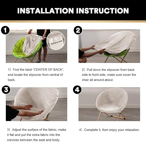 Miniatura 7 de PrinceDeco Funda redonda de terciopelo para silla Papasan (solo funda deslizante), funda de cojín para silla Papasan de alta elasticidad, protector