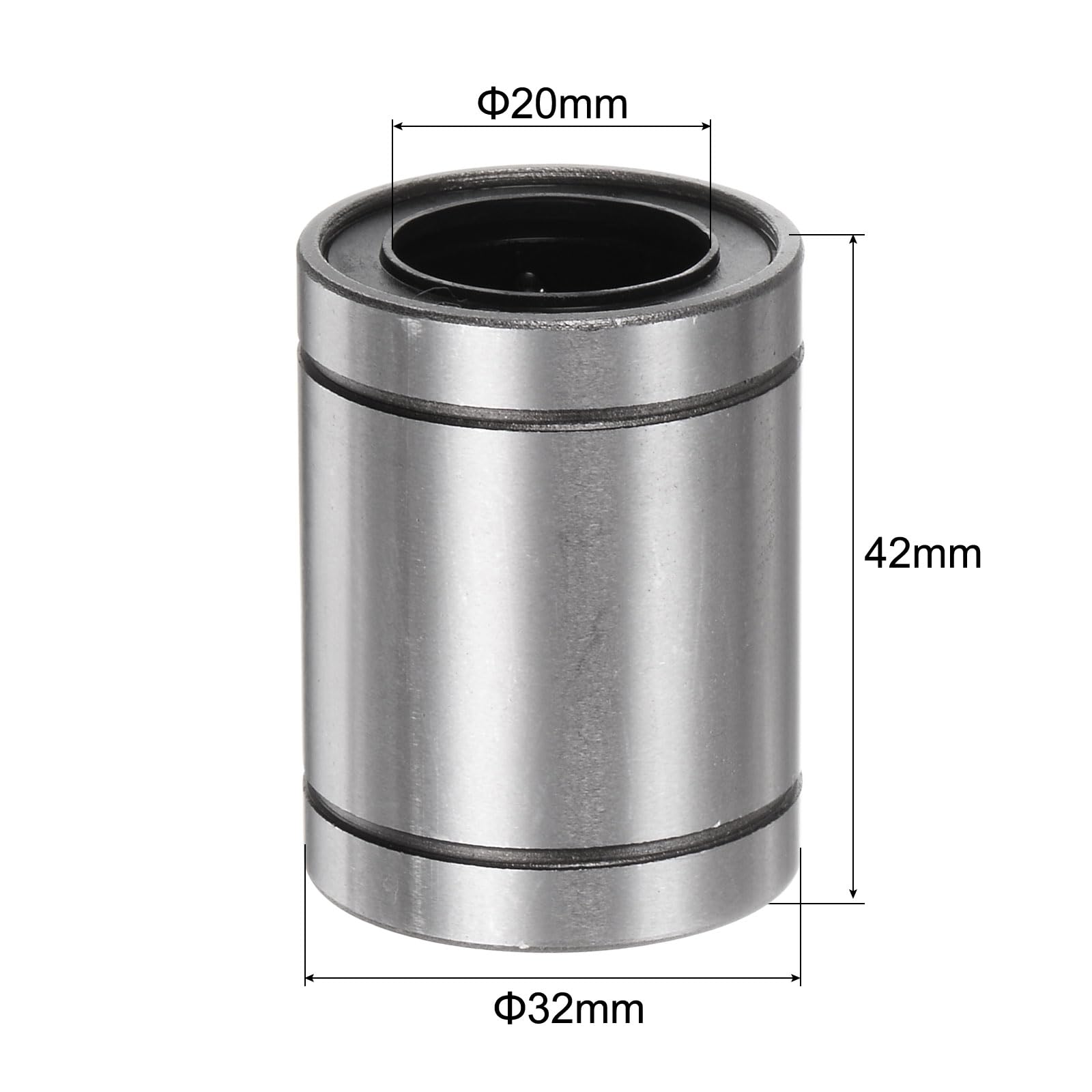 QUARKZMAN 12pcs Rodamientos Lineales LM20UU Diámetro de Perforación de 20mm OD 32mm Longitud de 42mm Rodamiento de Movimiento Lineal para Máquina CNC e Impresora 3D