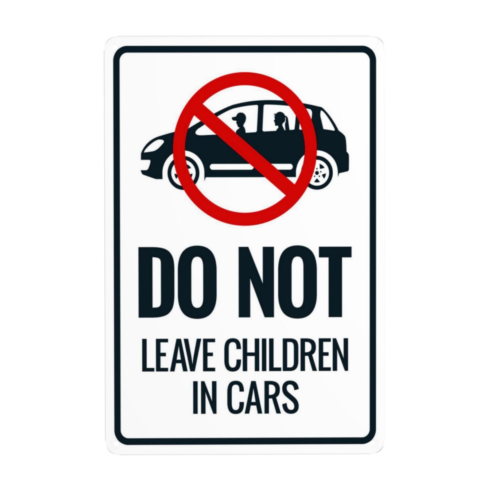 SMAZDFXX DoLeave Children In Cars Sign Metal Signs, Cautions Security Tin Sign, Parking Lot Safety Warning Posted Signs, Perfect for Street Business and Home Wall Decor 5.5"x8"