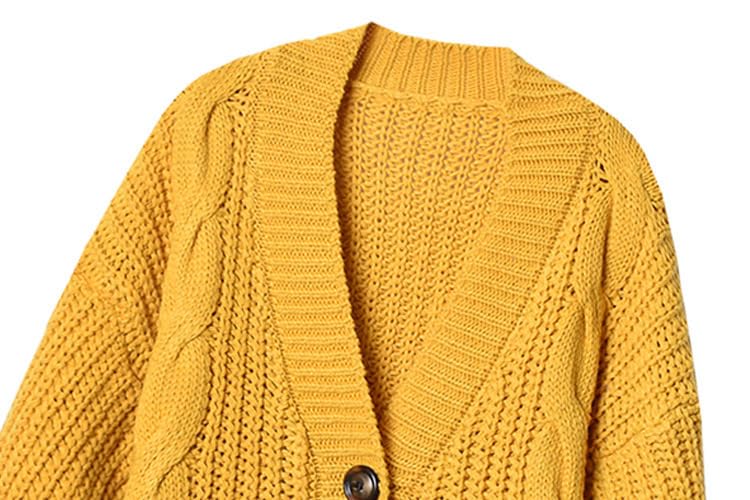 Women's Chunky Knit Button Front Cardigan Sweaters Oversized Loose Cropped Outerwear Coats3