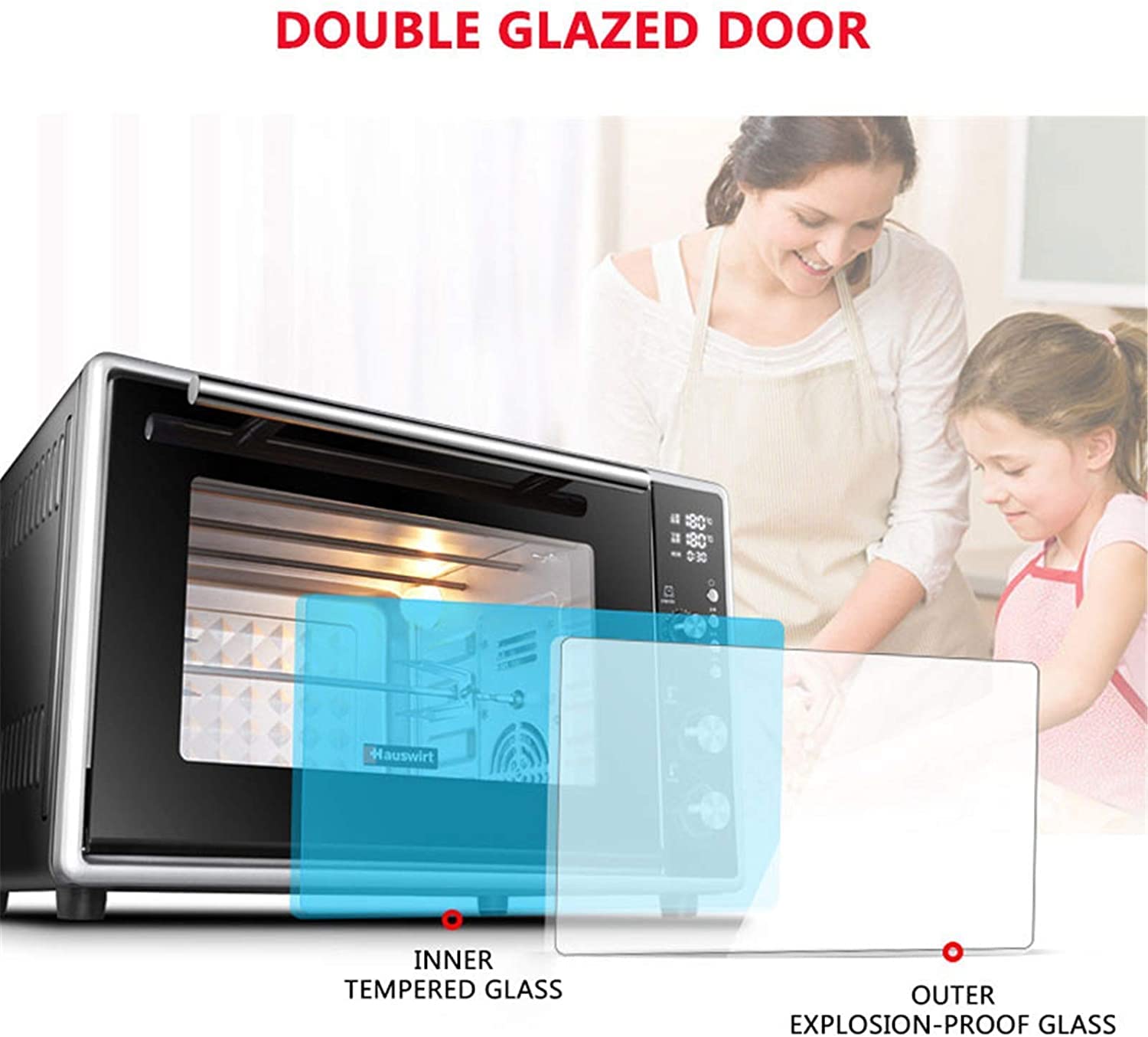 Forno Solo Forno A Microonde in Silver Tact Forno Elettrico Singolo Incorporato - Fornello Alogeno A Convezione Premium in Acciaio Inossidabile Ideale per Arrostire, Cuocere Utile