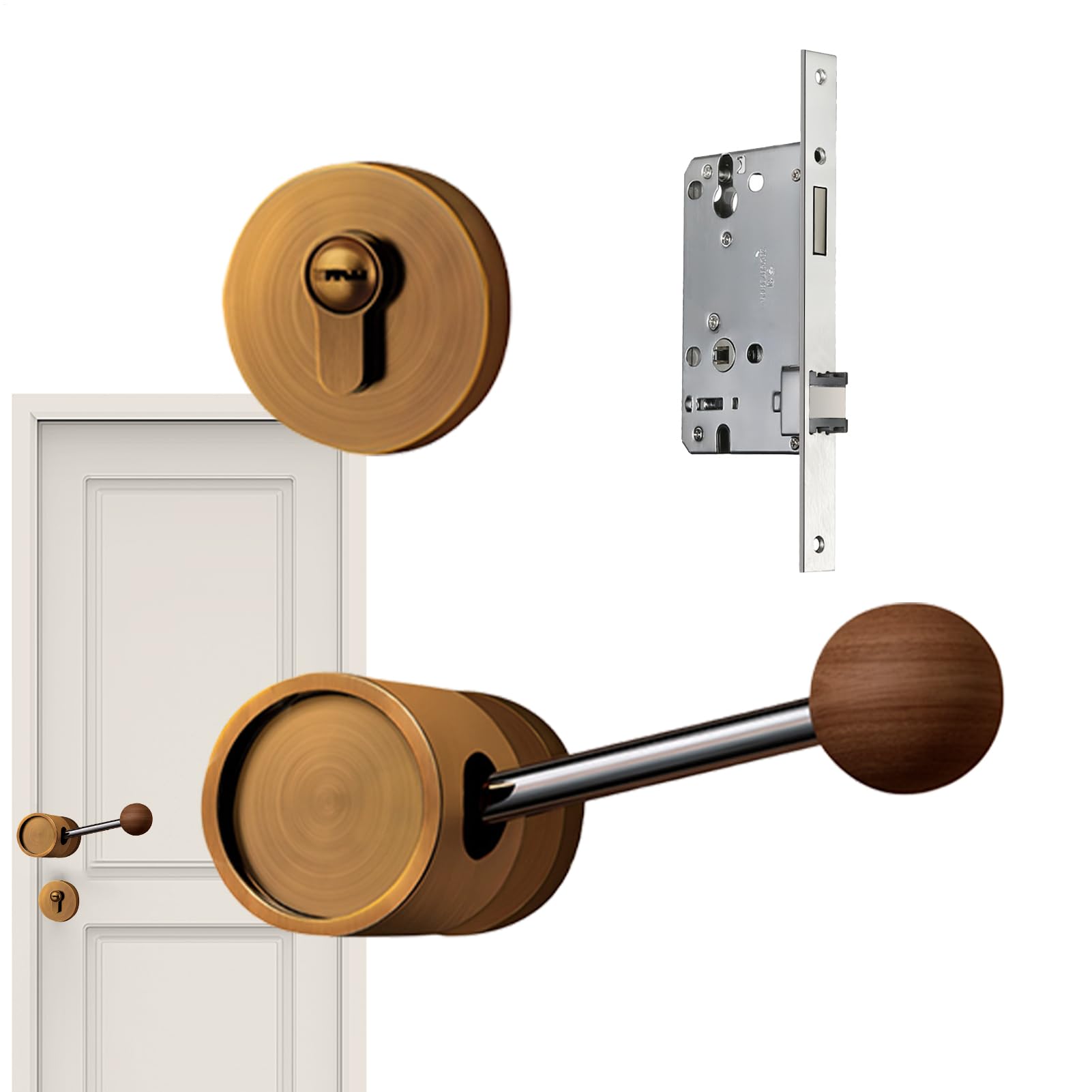 Poignées pour portes intérieures avec serrure au design épuré pour rénovation et finition maison