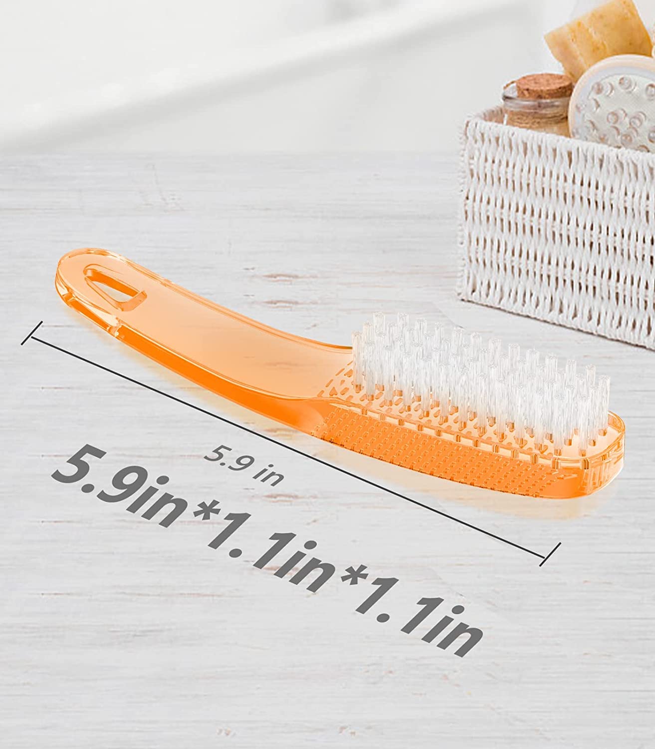 Larbois - 4 pennelli per la pulizia delle unghie, con manico in plastica, con setole morbide, per manicure e polvere, per mani e piedi, per casa, giardino, salone