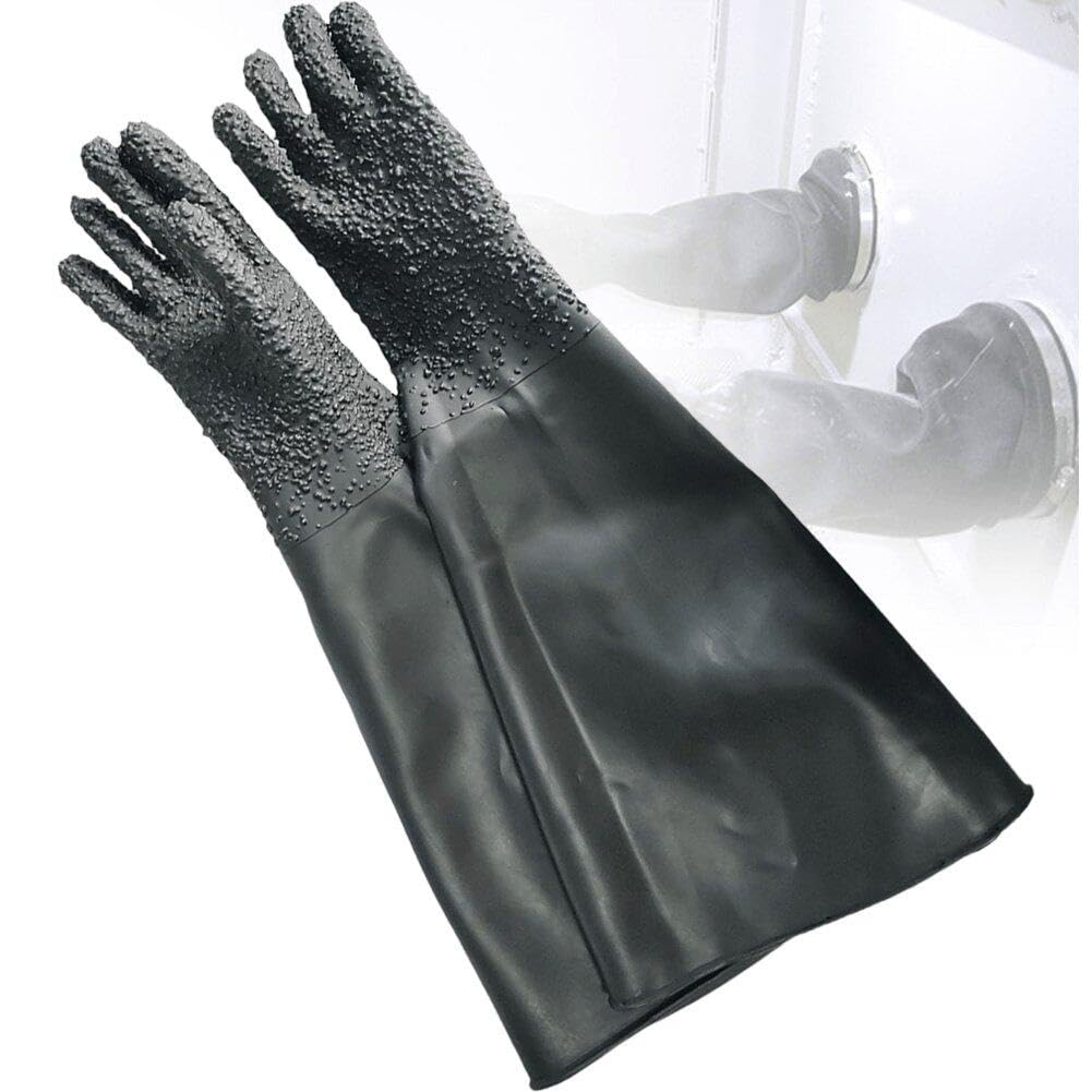 1 Par De Guantes De Goma para Chorro De, Guantes De Seguridad para Trabajo, Guantes De Trabajo para Chorro De, Largos Y Gruesos, De Alta Presión, para Gabinete De Chorro De Modelo