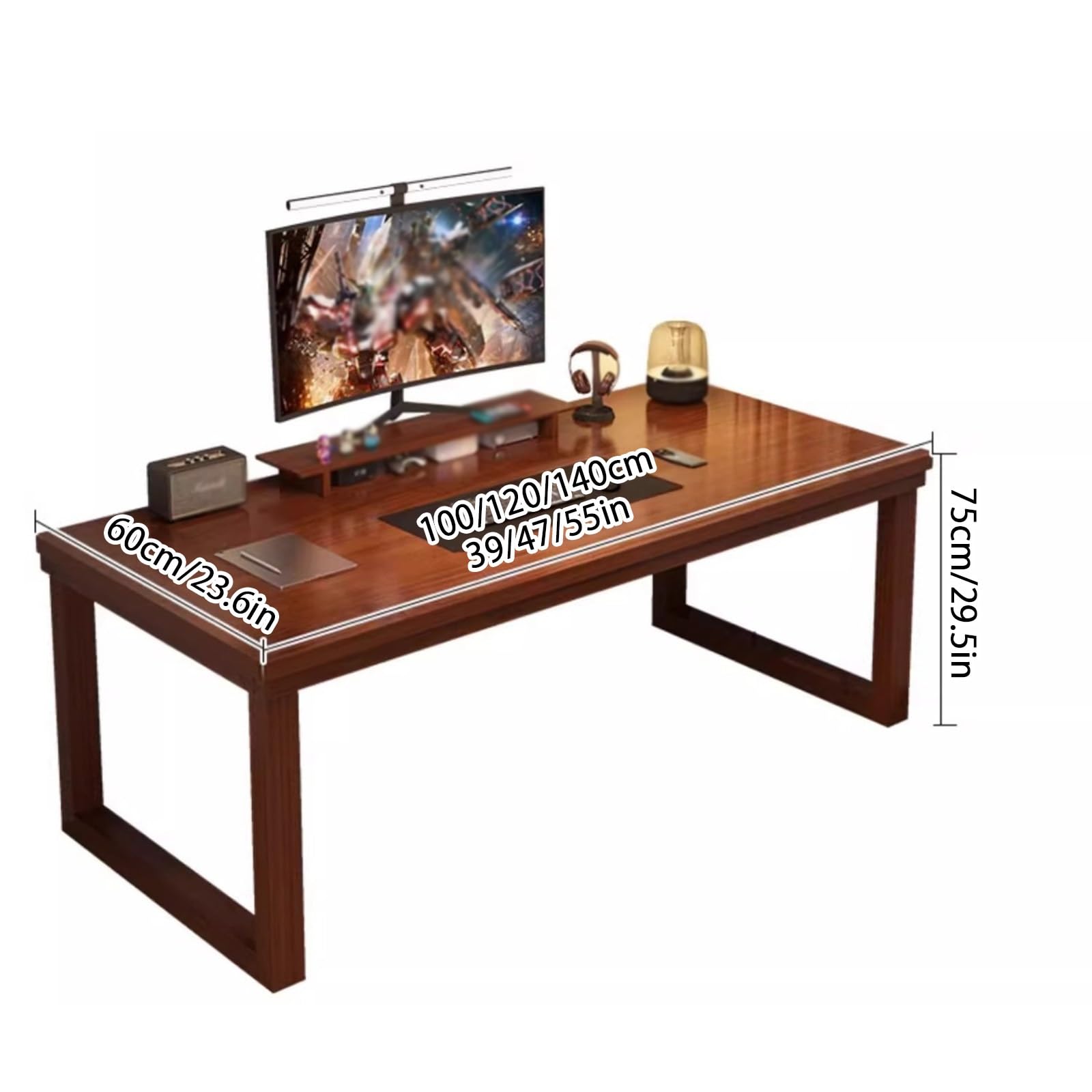 Drewniane Biurko Do Domowego Biura, Biurko Do Gier Komputerowych, 15mm Pogrubiony Blat Jest Wytrzymały I Trwały, Biurko Do Nauki Pisania I Nauki Do Domowego Biura(100x60x75cm/39x23.6x29.5in)