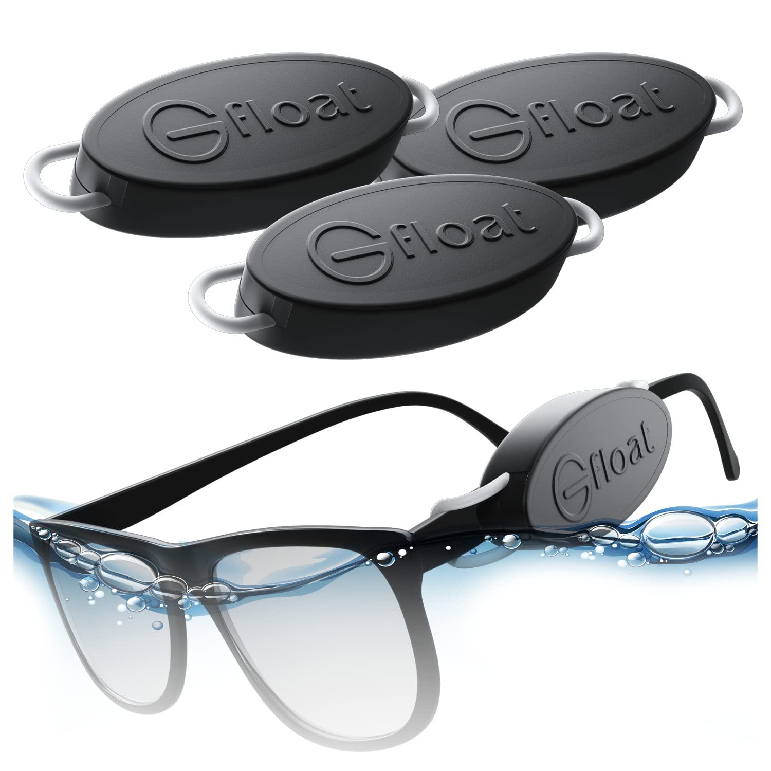 GFLOAT Floating Eyewear Retainer – Sunglasses &amp; Prescription Glasses Float, No Strap, Water Sports