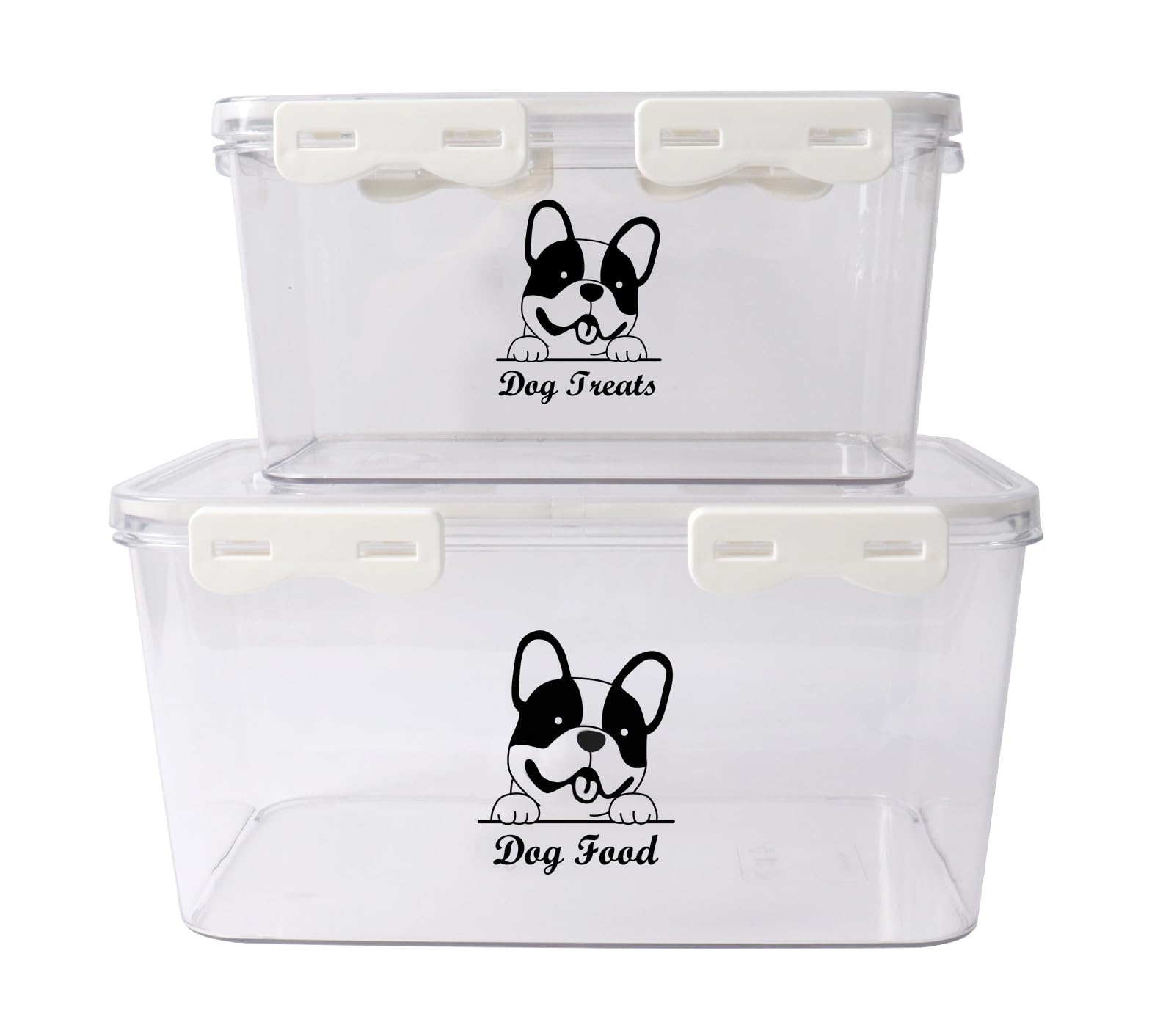 Contenitore Crocchette Cane, Set Di 2 Contenitore Per Alimenti Per Animali Domestici, Porta Crocchette Per Cani In Acrilico,Dispenser Sigillato Per Crocchette In Canna , Per Gatti, All'Aperto, Viaggi