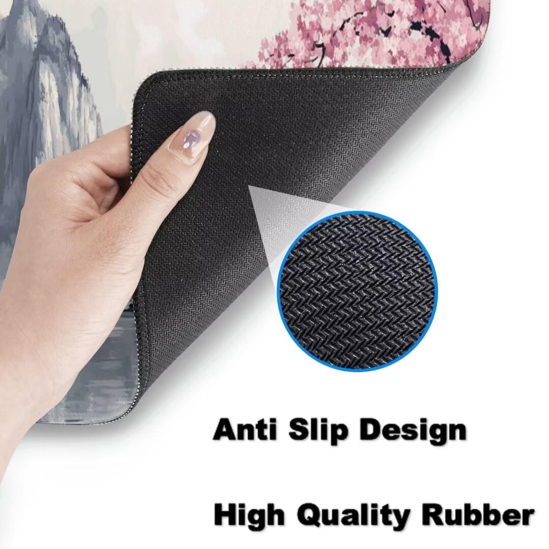 Japanisch Mauspad 1600 x 800mm,Mousepad XXL Schreibtischunterlage Landschaft Mouse Pad,Wasserdicht und Rutschfest Gaming Mauspad,Verbessert Präzision,Gaming-Mauspads für Pc und Gaming Zubehör qw177