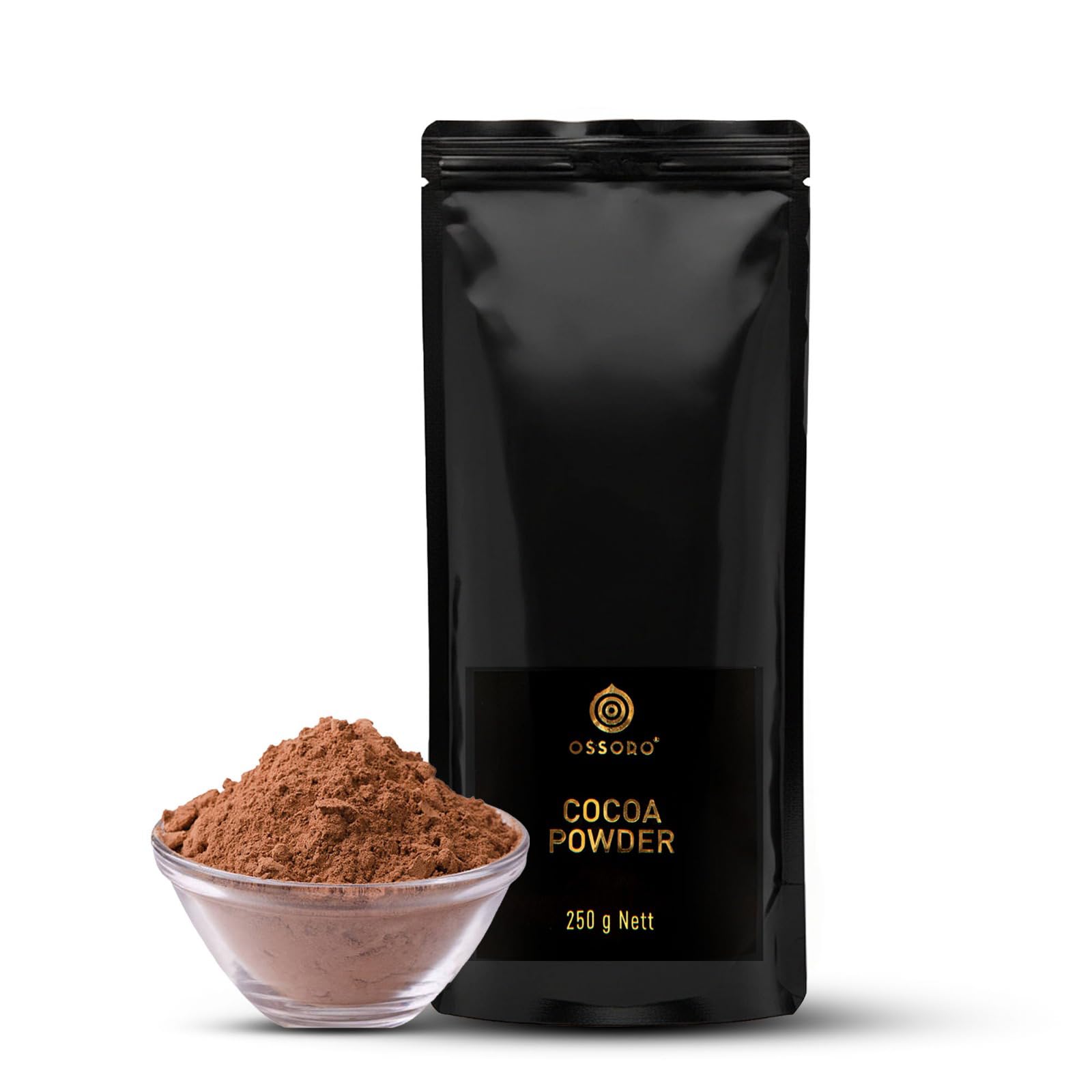 Ossoro Cocoa Powder with 100% Vegetarian (8.8 Oz) | Food Flavoring | No Sugar Added, Non-GMO, Gluten-Free Flavors | Used to Make Cakes, Snacks, Ice creams, Candies, Baking & More