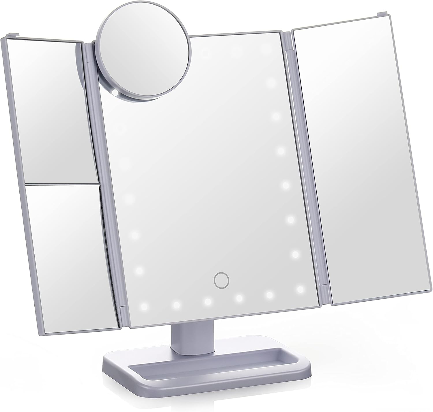 display4top TriFold Makeup Mirror, 1X/2X/3X/10X Vanity Mirror