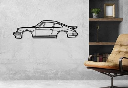 Porsche Silhouette Metal Wall Art Living Room Art Black Metal Cutout Laser Cut
