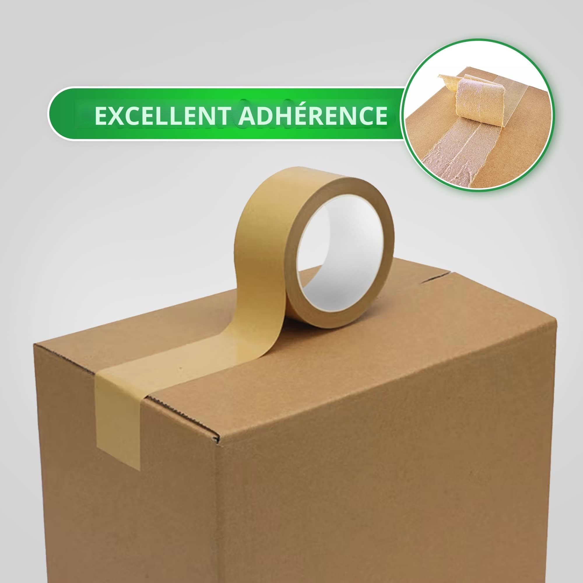 TAPEBEAR Ecologique Ruban Adhésif En Papier Kraft, Marron Ruban Adhésif D'emballage, Biodégradable Ruban Papier D'emballage, Sans Plastique, Totalement Recyclable, Lot de 6, 2inch x 60yard