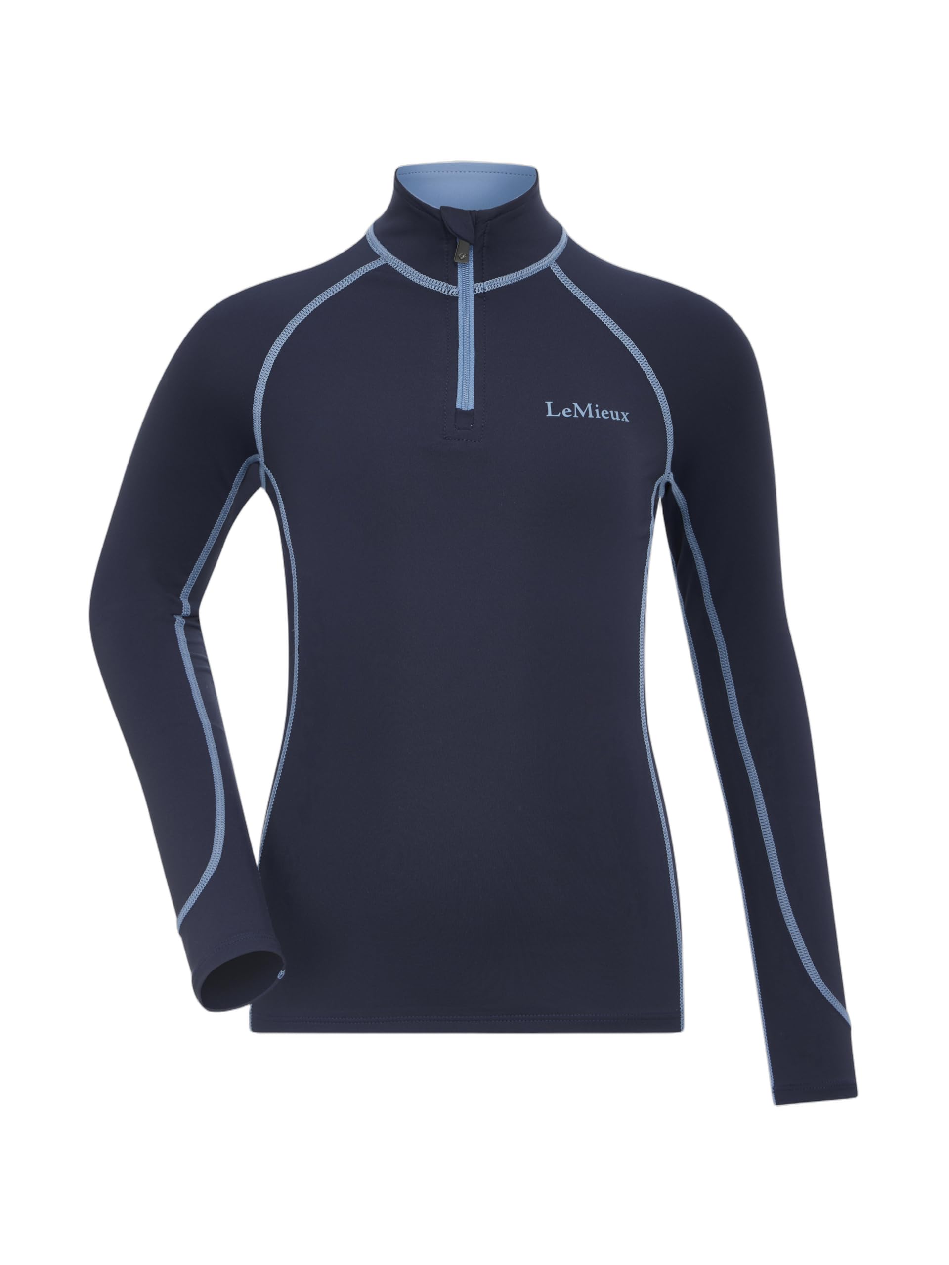 LeMieux Mini Classique Base Layer - Childrens Equestrian Horse Riding Long Sleeve Top - Navy - 7-8years