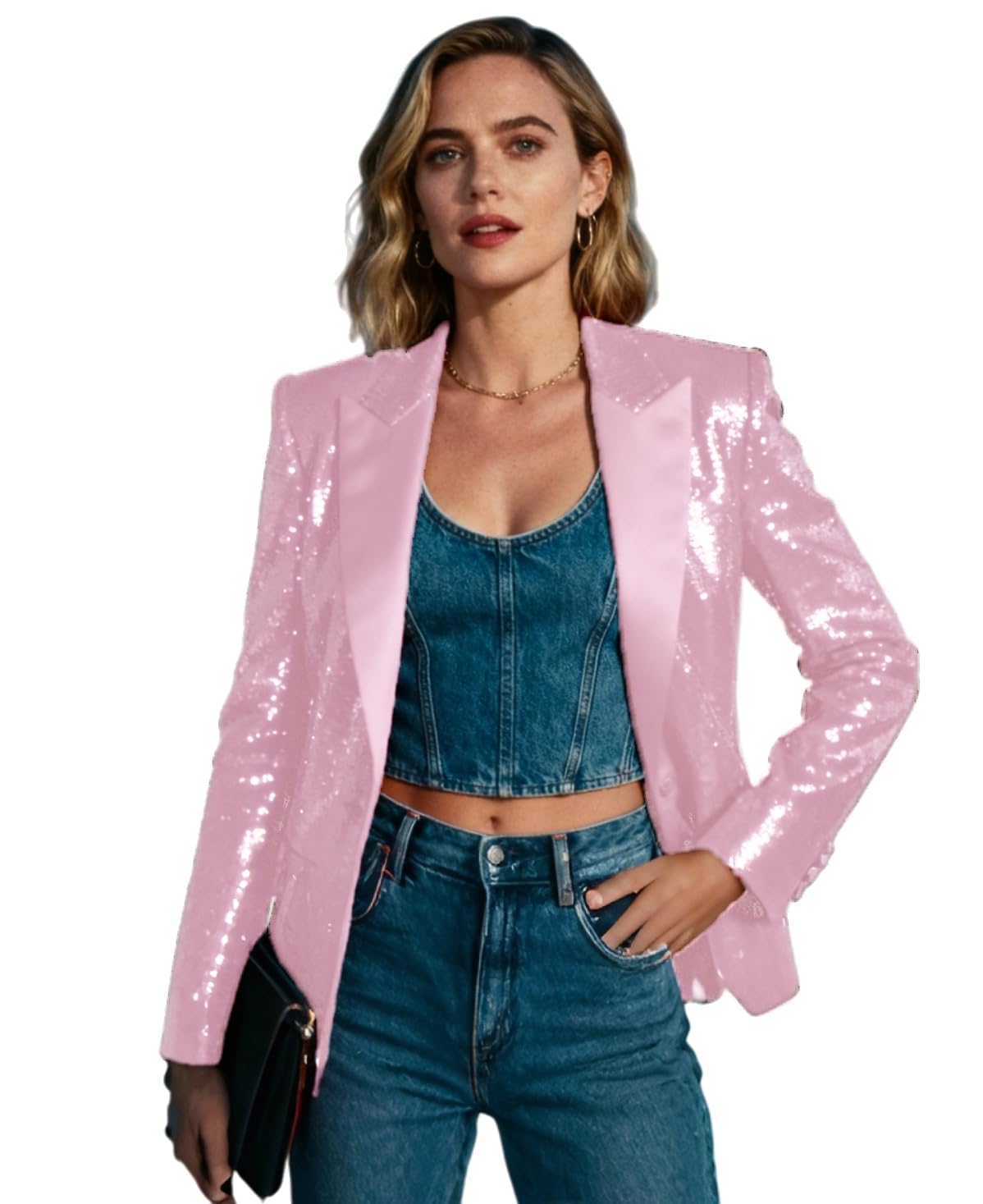 Christmas Sequins Womens Suits Blazers Glitter Jacket Party Sparkly Cardigan Coat