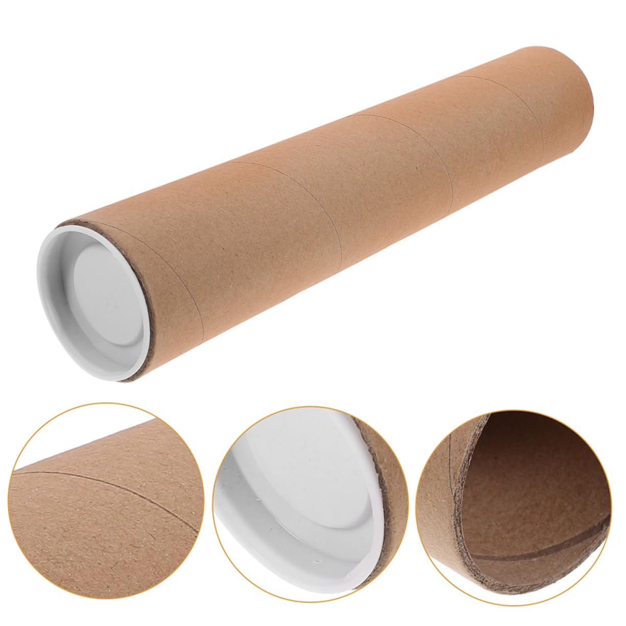 8pièces Tubes Expédition Carton Kraft Avec Couvercles De Rangement Pour Affiches Documents Et Œuvres Art Tubes Ronds Résistant ø Épaisseur