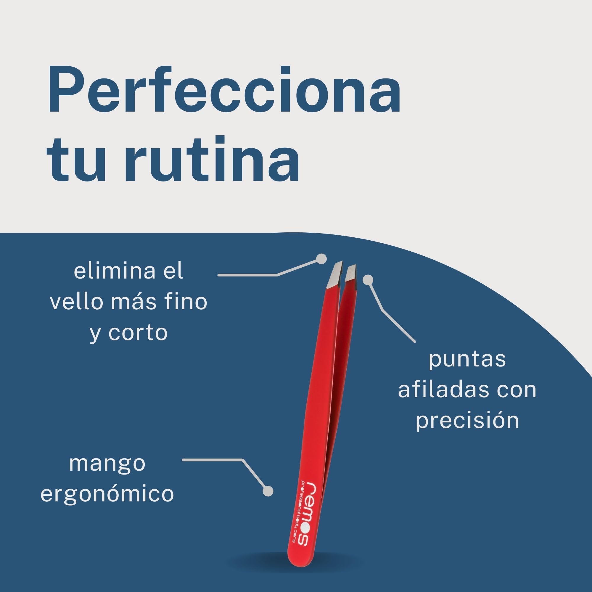 REMOS Pinzas de acero inoxidable para cejas que eliminan pelos más finos rojo — view 3