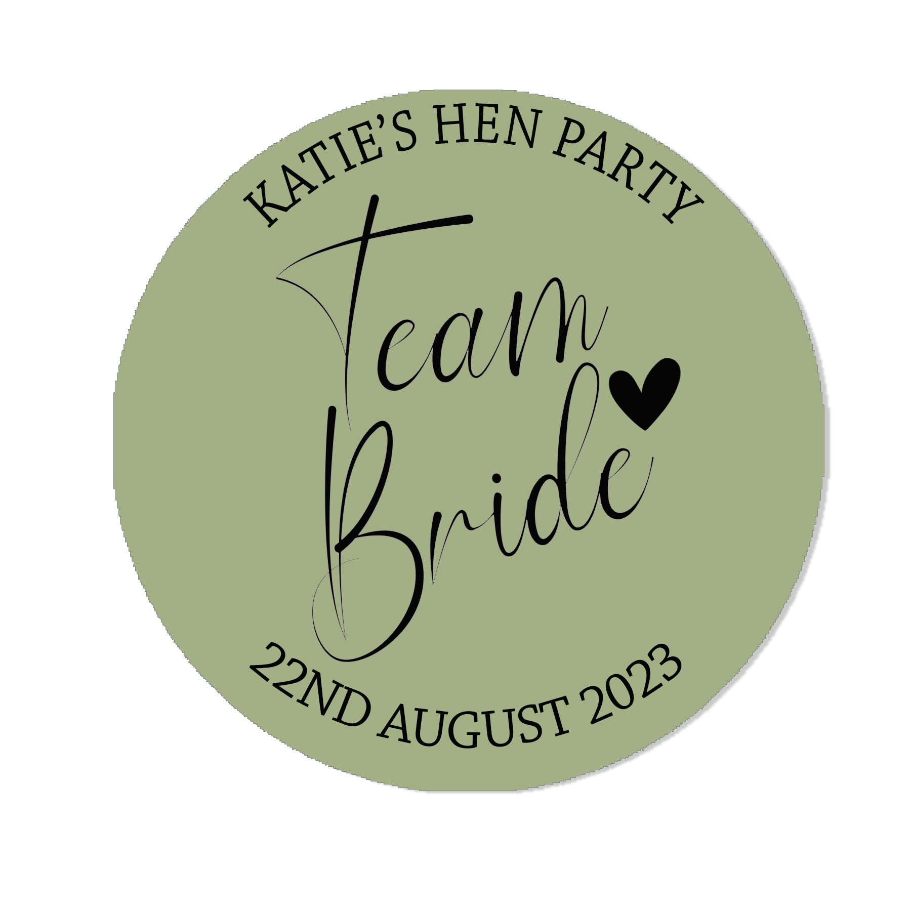 Personalised Floral Hen Party Bridal Shower Stickers - Thank You Sweet Cone Bags Favour Luxury - 35 Sage (37mm)