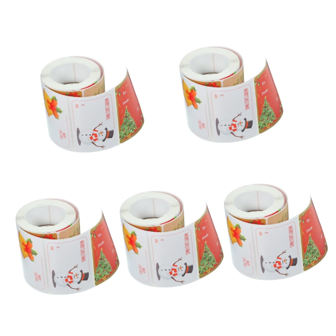 NUOBESTY 5 Rollos pegatinas de decoración navideña etiquetas adhesivas pegatinas navideñas etiqueta de envoltura de navidad salida etiquetas colgantes etiqueta de pegatinas