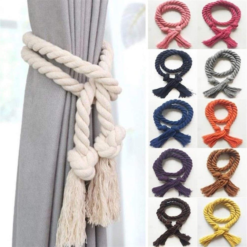 Gordijn stropdas ruggen 2 stuks kwastjes gordijn tie-back woondecoratie gordijnhouder gesp touw gordijn opknoping ballen voor woonkamer slaapkamer accessoires binden ruggen voor gordijnen (kleur