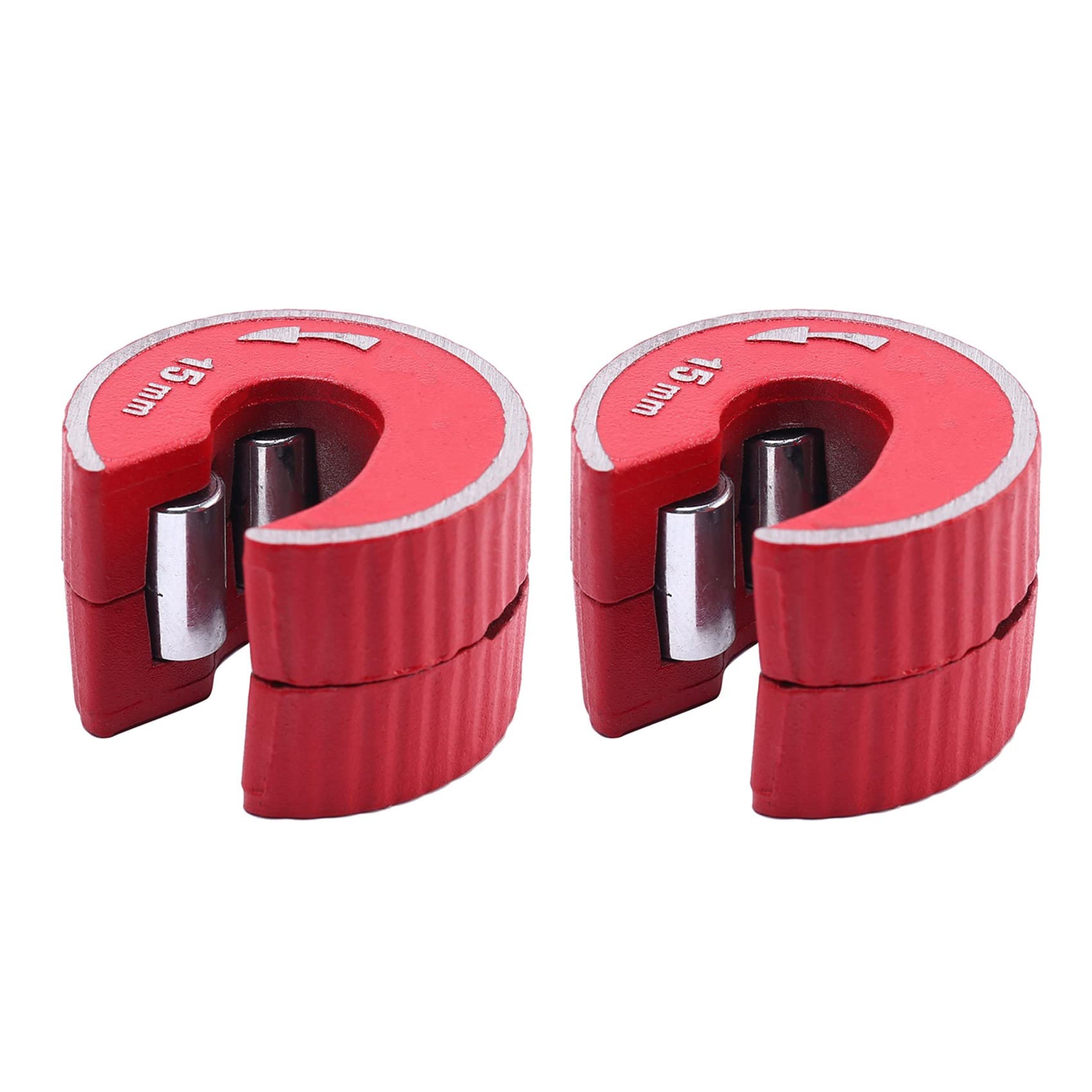 Jnchdghwa Red 2X Round Pipe Tube Cutter Aluminium Alloy Body Self Locking For Copper Tube Aluminium Pvc Plastic Pipe Cutting Tool 15Mm