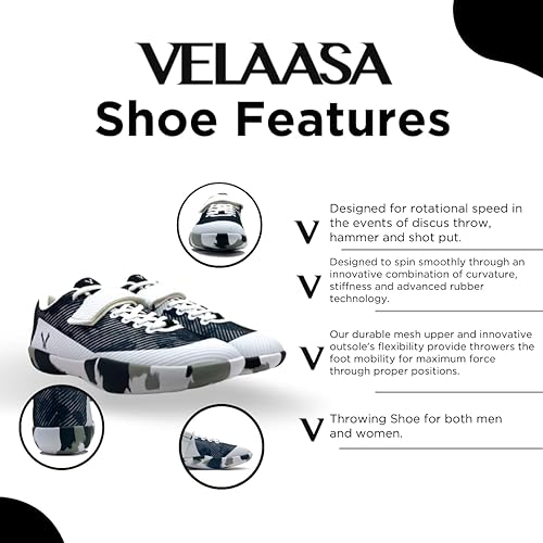 Vista 2 de VELAASA Stones Throwing Shoe Men and Womens Discus Throw Shoes Shotput and Javelin Shoes for Running Track and Field Equipment Training Gear