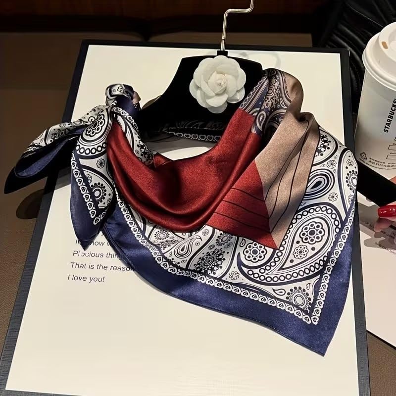 Image of Silk Head Scarf for Women - Luxury Satin Silk Hair Scarf, Soft Bandana Wrap for Sleeping, Hair Protection & Styling