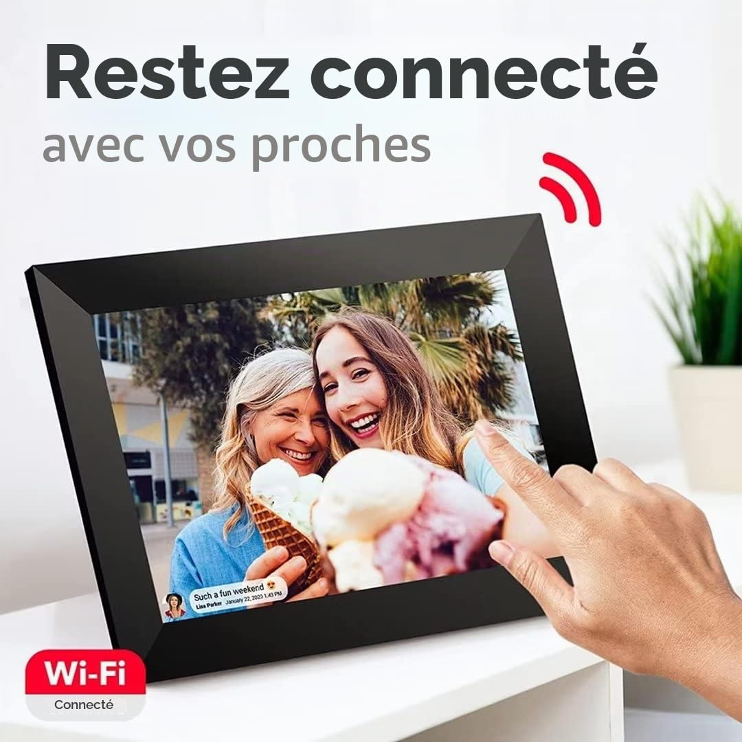 Skylight Frame - Cadre photo numérique Wi-Fi de 25,4 cm - Pour envoyer des photos depuis n'importe où - Écran tactile