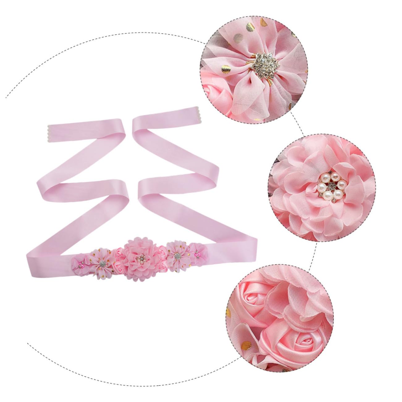 GALPADA 3piezas Cinturón De Flores Elegante Para Mujer Cinturón De Fiesta De Accesorio Para Fotografía Maternidad y Bodas