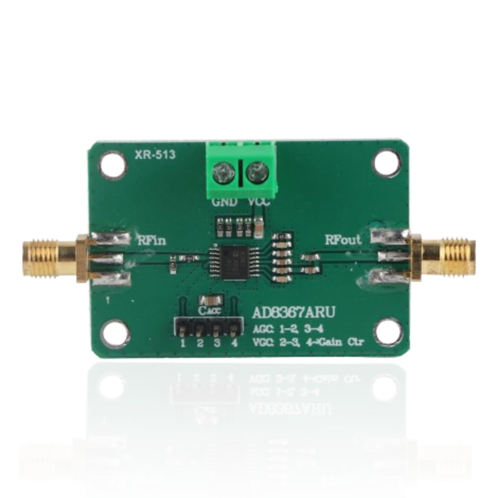 Amplificatore IF, Amplificatore a frequenza intermedia,Guadagno automatico 45 dB Controllo PCB Amplificatore IF da 0,1 a 500 MHz banda larga a radiofrequenza basso rumore per ricevitore 2,7-5,5 V
