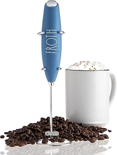 Rae Dunn Espumador de leche - Mezclador de bebidas eléctrico de mano, espumador de leche eléctrico de mano, espumador de café, batidora de mano,