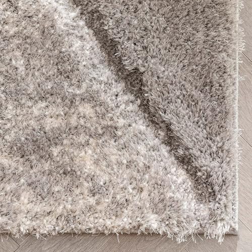 Image of SAGON Anti-Skid Shaggy Carpet Rug for Home | Ultra-Soft Plush Floor Mat for Living Room & Bedroom | Non-Slip, High-Density, Cozy Luxury Decor| 6 x 9 Feet Gray Half