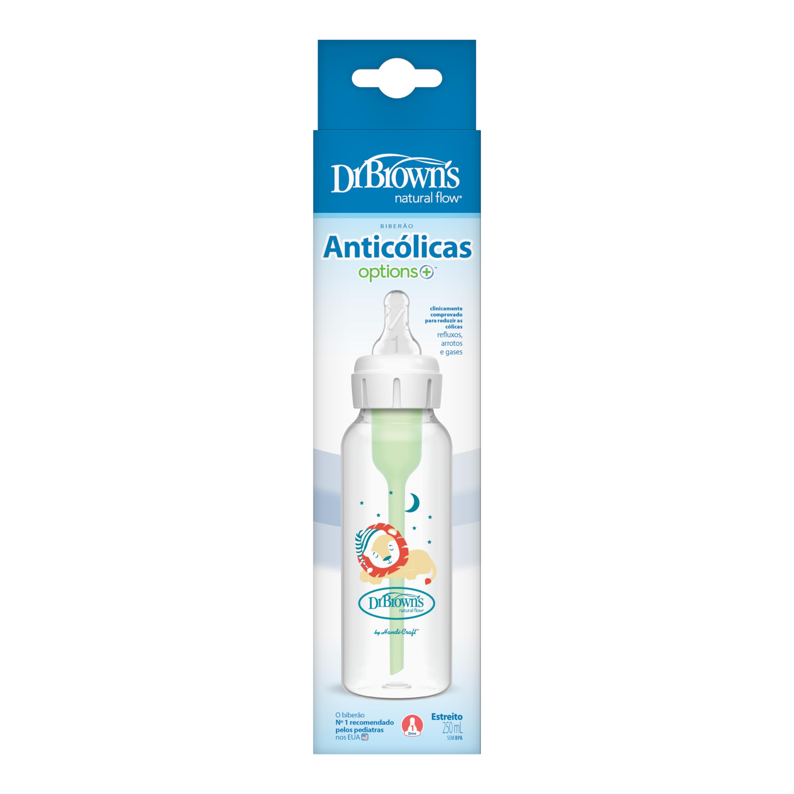 Dr. Brown's Biberon anticolici Options+ Stretto 250 ml Leone Biberon +0 Mesi
