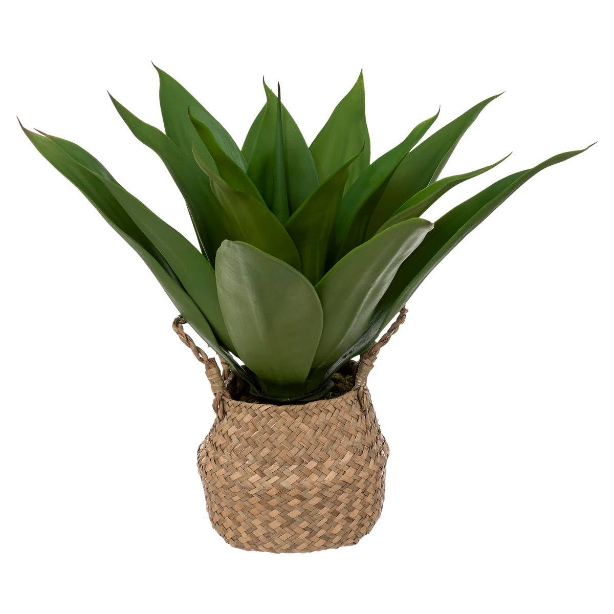 Plante Artificielle Agave dans Pot en Roseau H 48 cm - Atmosphera