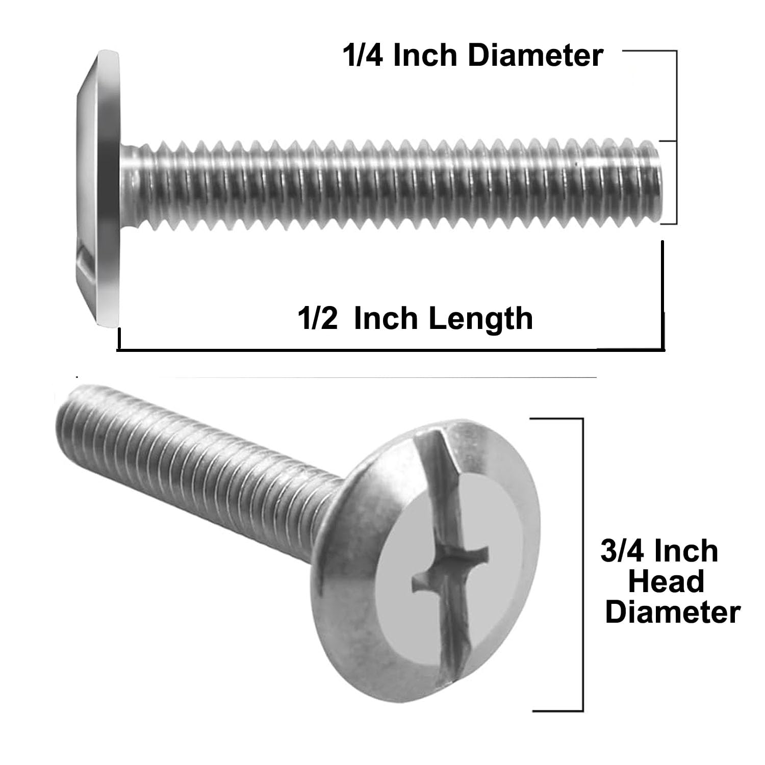 Qty 6 to 100 Pieces 1/2 Inch Long Stainless Steel Hurricane Sidewalk Bolts 18-8 (50)