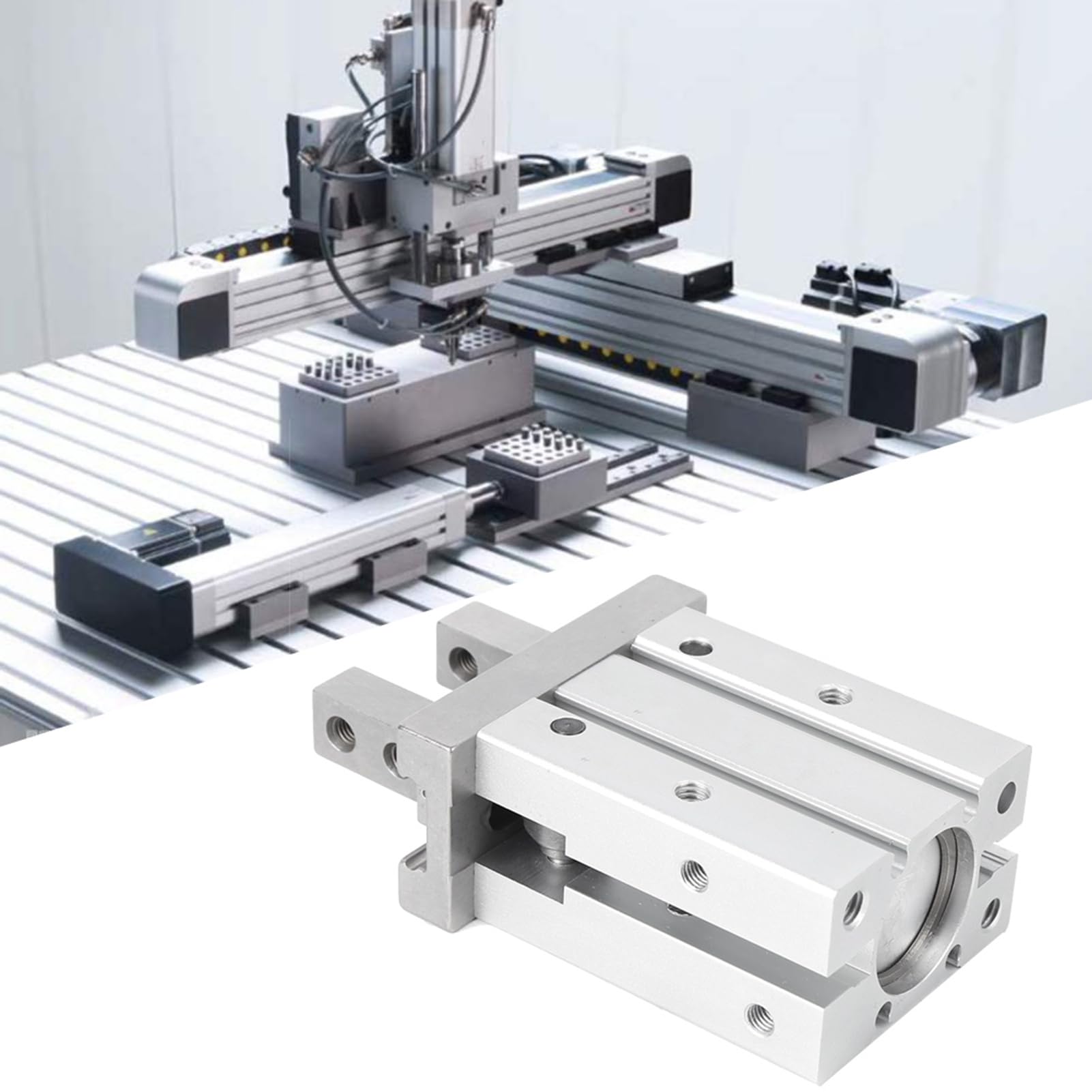Hyuduo MHZ2 Pinza pneumatica parallela in acciaio Cilindro pneumatico a doppia azione Pinza pneumatica a doppia azione Buona tenuta(MHZ2-25D), Cilindro Pneumatico Cilindro