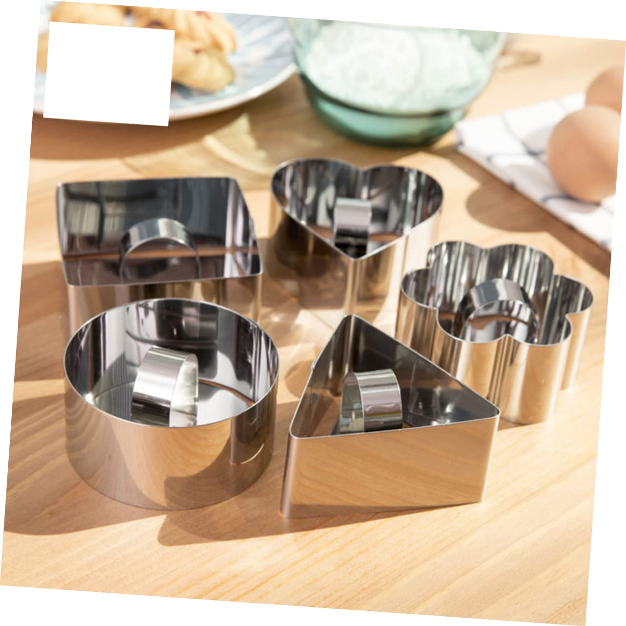 Ciieeo 2 Pcs Stainless Steel Cake Cooking Ring with Pusher Round Dessert Mousse Mold for Baking for Layering and Decorating Cakes Appetizers and Mousse Treats